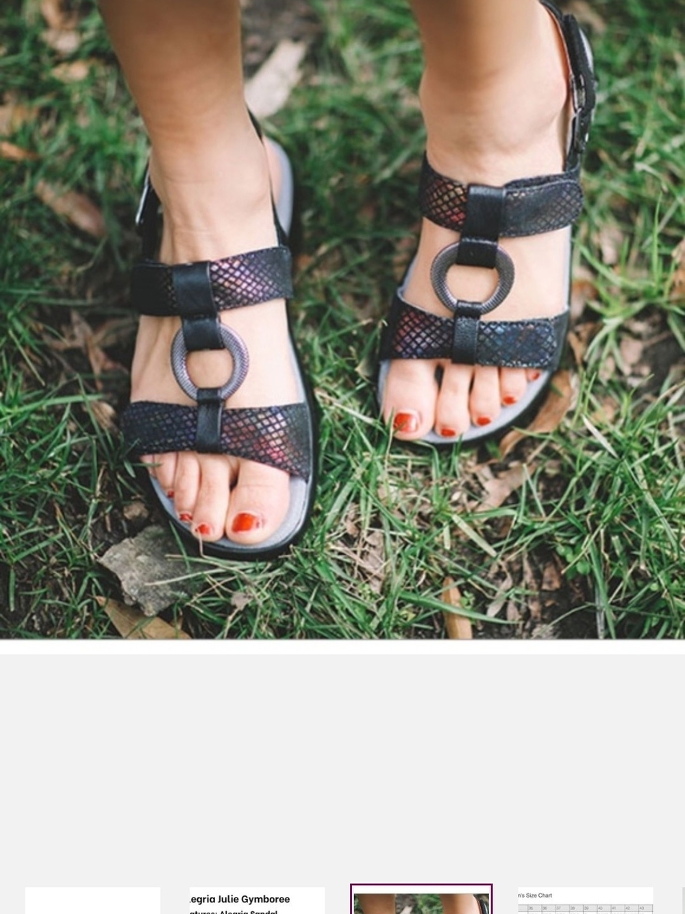 Alegria Black Textured Ring-Strap Sandals